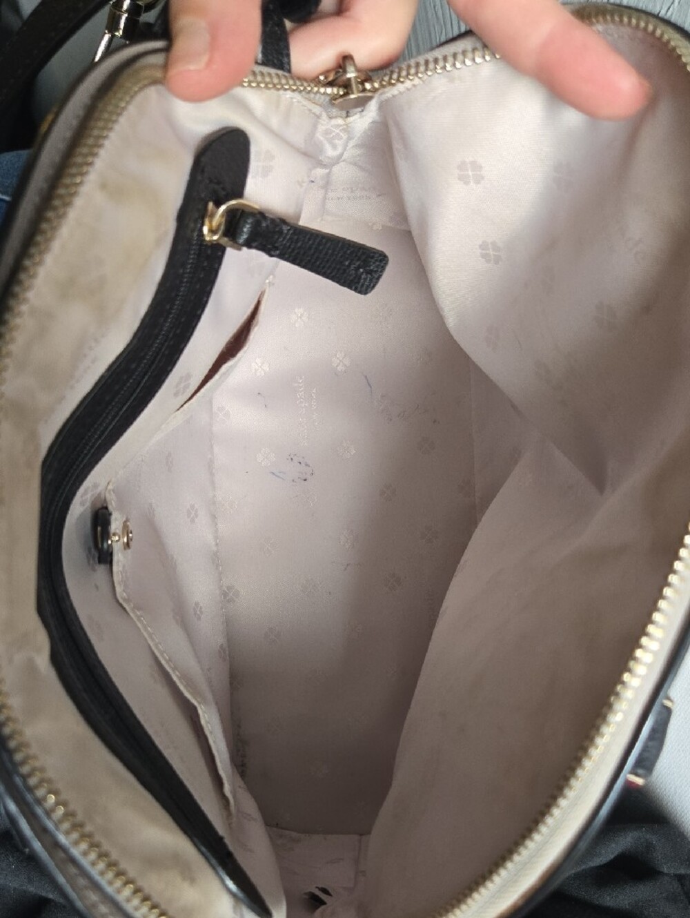 kate spade Beige and Black Dome Satchel - Picture 3 of 6